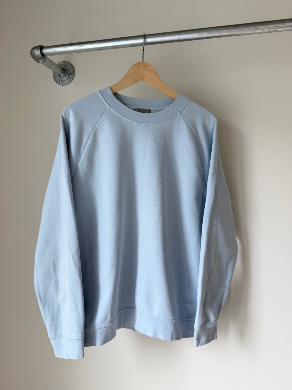 COS Boxy Raglan Sleeve Baby Blue Crewneck Sweater - Picture 1 of 4
